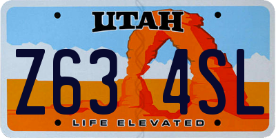 UT license plate Z634SL