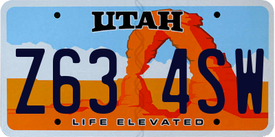 UT license plate Z634SW