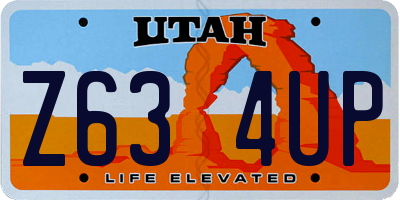 UT license plate Z634UP