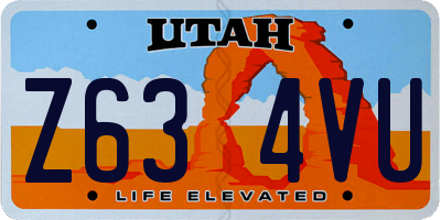 UT license plate Z634VU
