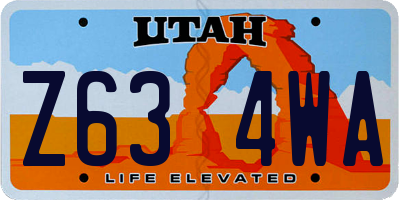 UT license plate Z634WA