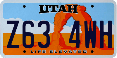 UT license plate Z634WH