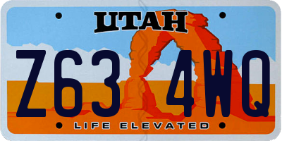 UT license plate Z634WQ