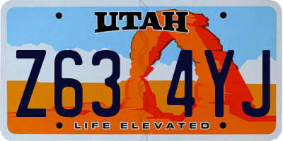 UT license plate Z634YJ