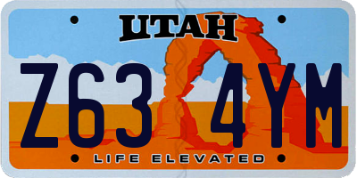 UT license plate Z634YM