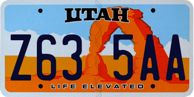 UT license plate Z635AA