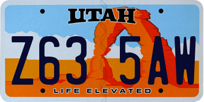 UT license plate Z635AW