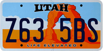 UT license plate Z635BS