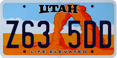 UT license plate Z635DD