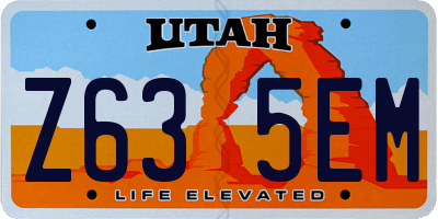 UT license plate Z635EM