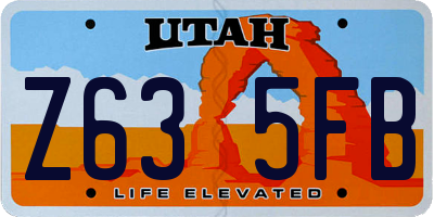 UT license plate Z635FB