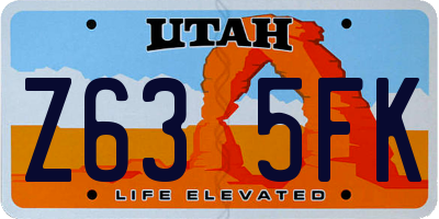 UT license plate Z635FK