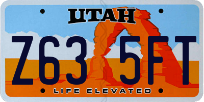 UT license plate Z635FT