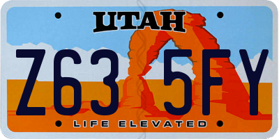 UT license plate Z635FY