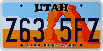 UT license plate Z635FZ