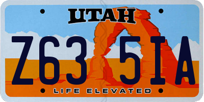 UT license plate Z635IA