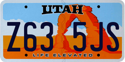 UT license plate Z635JS