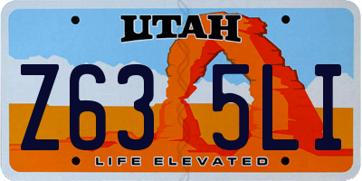 UT license plate Z635LI
