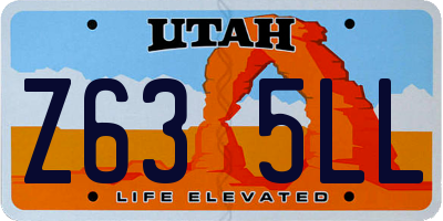 UT license plate Z635LL