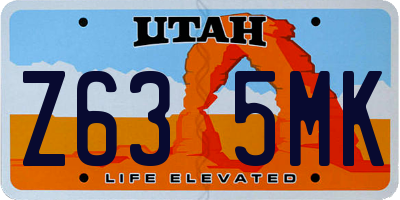 UT license plate Z635MK