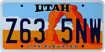 UT license plate Z635NW