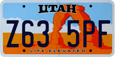 UT license plate Z635PF