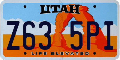 UT license plate Z635PI