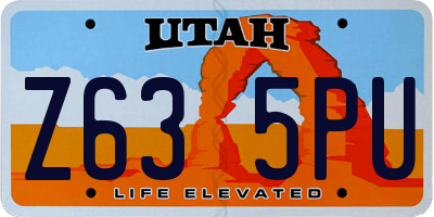 UT license plate Z635PU