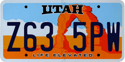 UT license plate Z635PW