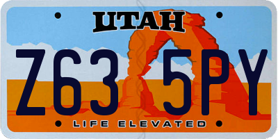UT license plate Z635PY