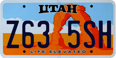 UT license plate Z635SH