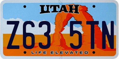 UT license plate Z635TN