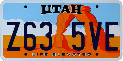 UT license plate Z635VE