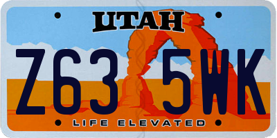 UT license plate Z635WK