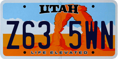 UT license plate Z635WN