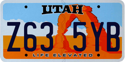 UT license plate Z635YB
