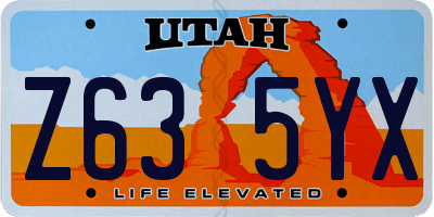 UT license plate Z635YX
