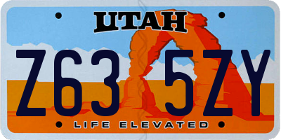 UT license plate Z635ZY