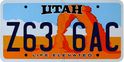 UT license plate Z636AC