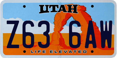 UT license plate Z636AW