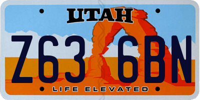 UT license plate Z636BN