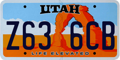 UT license plate Z636CB