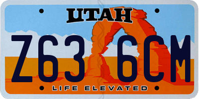UT license plate Z636CM