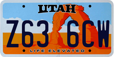UT license plate Z636CW