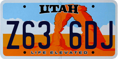 UT license plate Z636DJ