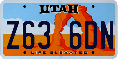 UT license plate Z636DN