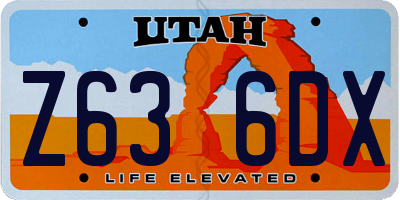 UT license plate Z636DX
