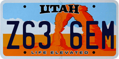 UT license plate Z636EM