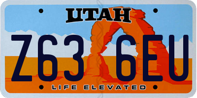 UT license plate Z636EU
