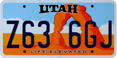 UT license plate Z636GJ